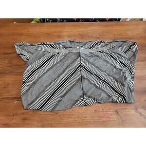 New Max Studio Maxi Skirt Plus 3x Black & White Stripes A-Line Skirt